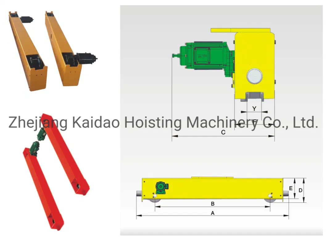 Inverter Various Speed Beam End Carriage of Single Girder Crane